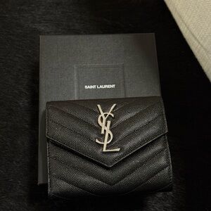 Saint Laurent Monogramme Envelope Quilted Textured-Leather Wallet